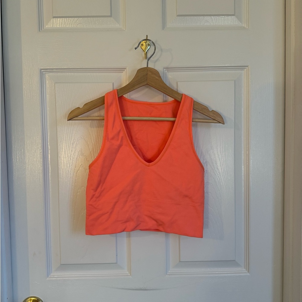 Bright Coral Cropped Tank Top